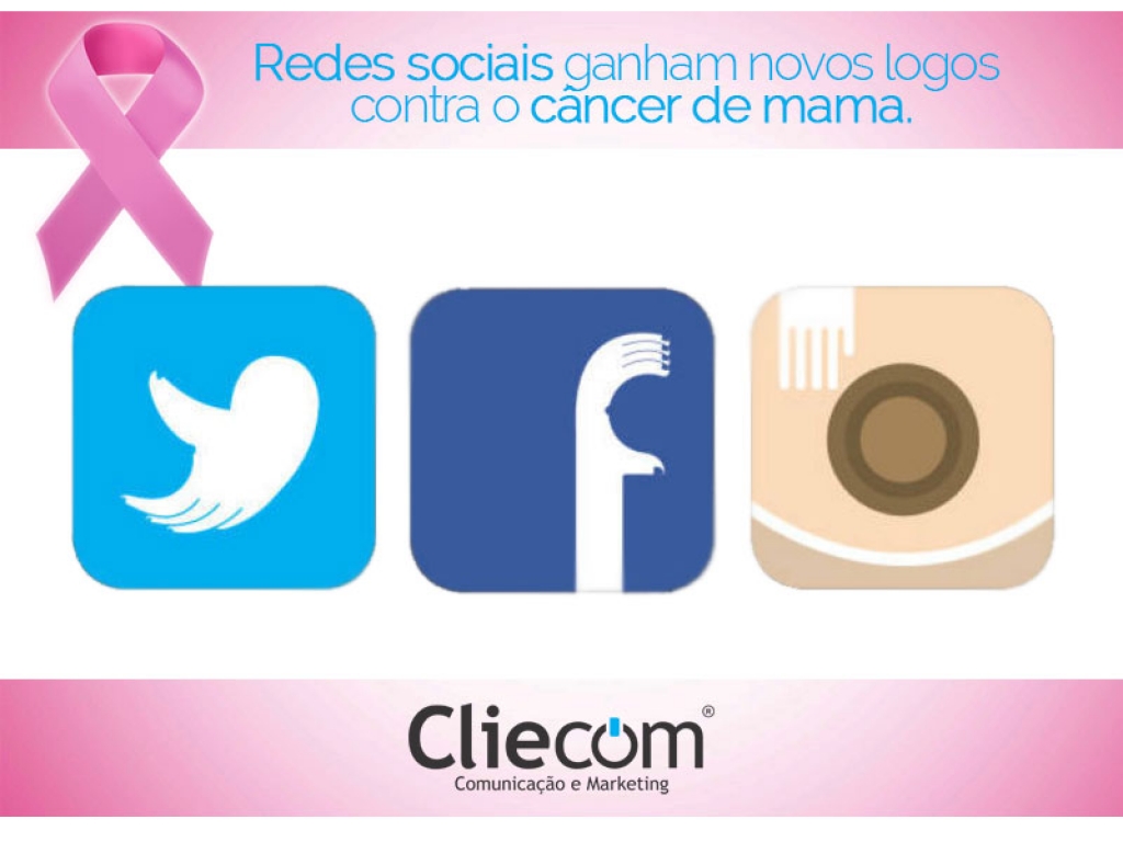 Redes sociais ganham novos logos contra o cÃ¢ncer de mama.