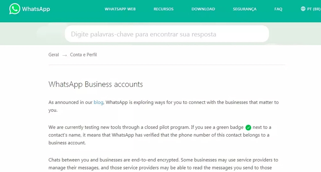 WhatsApp anuncia versÃ£o do app para empresas